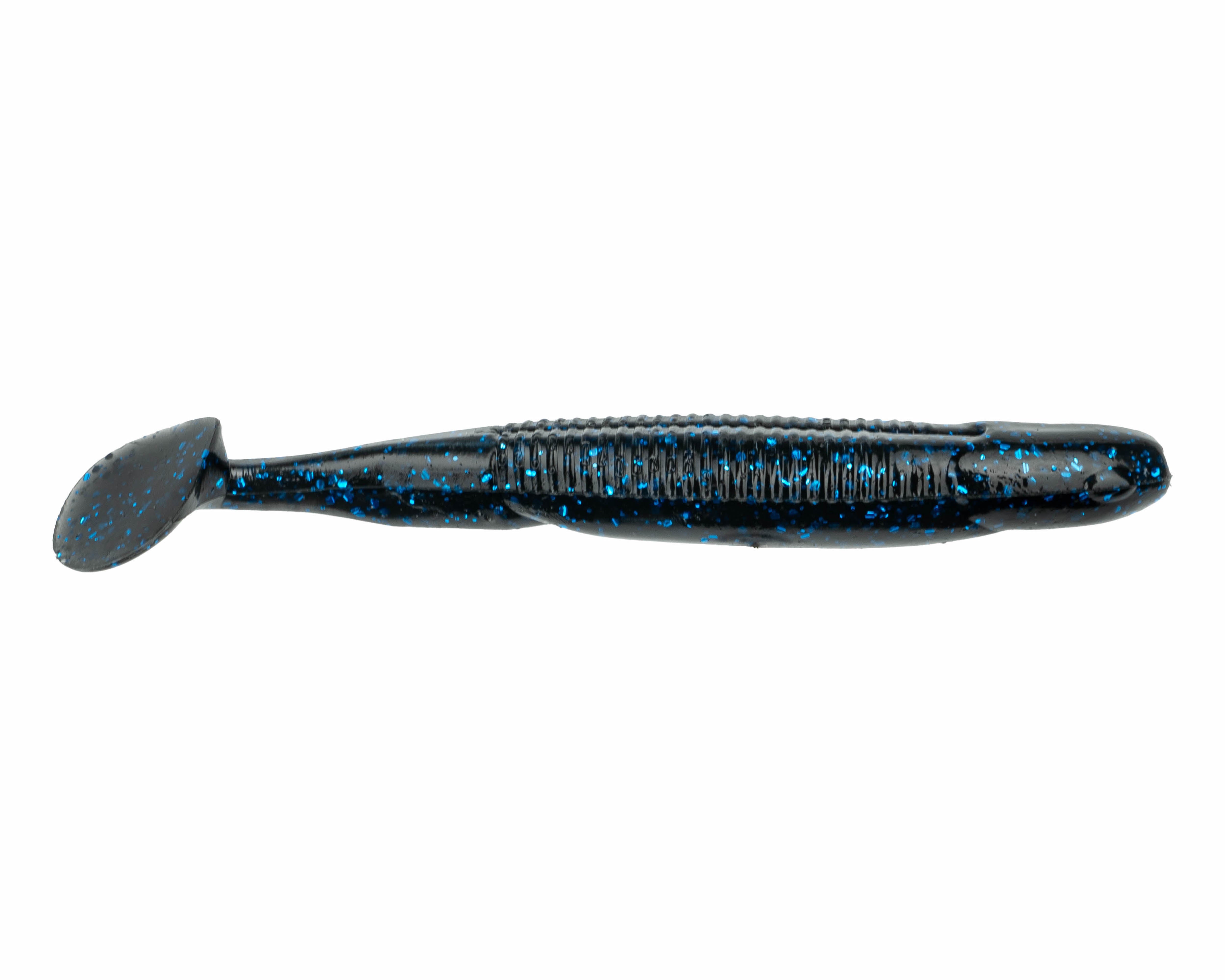 black and blue fishing lure NetBait BaitFuel Big Spanky 5 Black Blue Flake