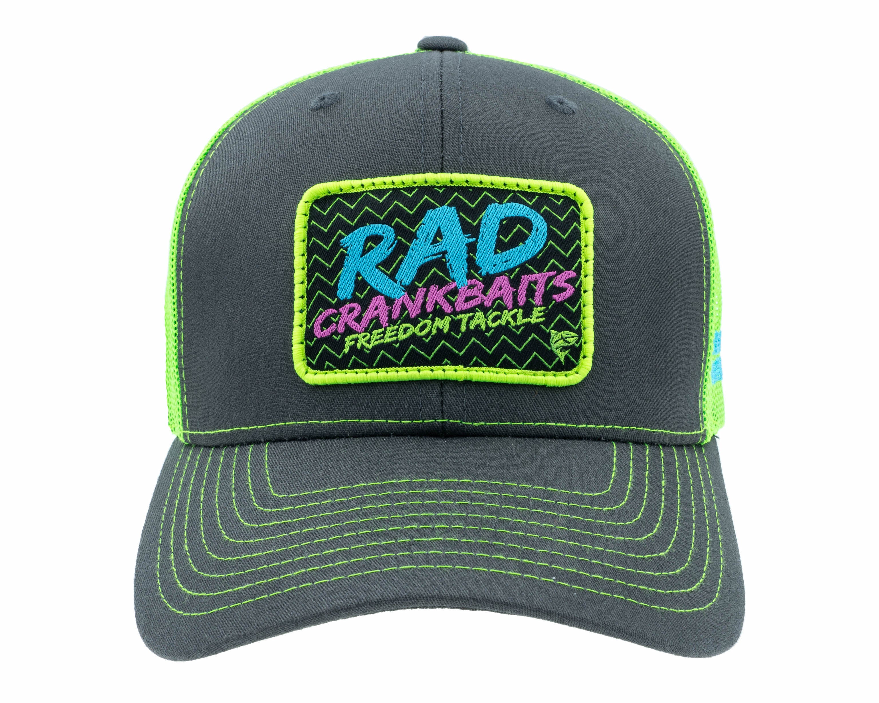 Freedom Rad Retro Hat Charcoal/Neon Green