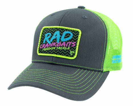 Freedom Rad Retro Hat Charcoal/Neon Green