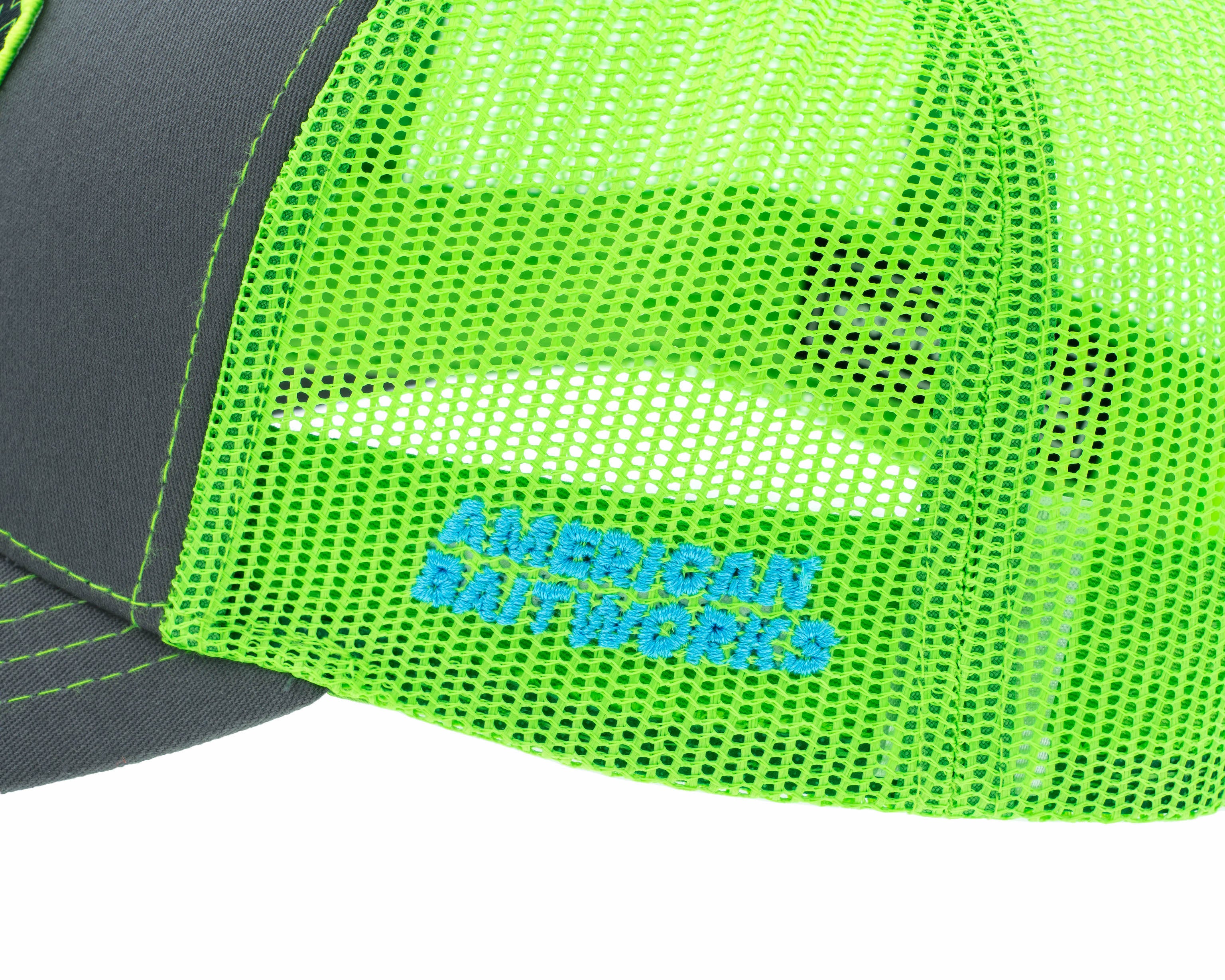 Freedom Rad Retro Hat Charcoal/Neon Green