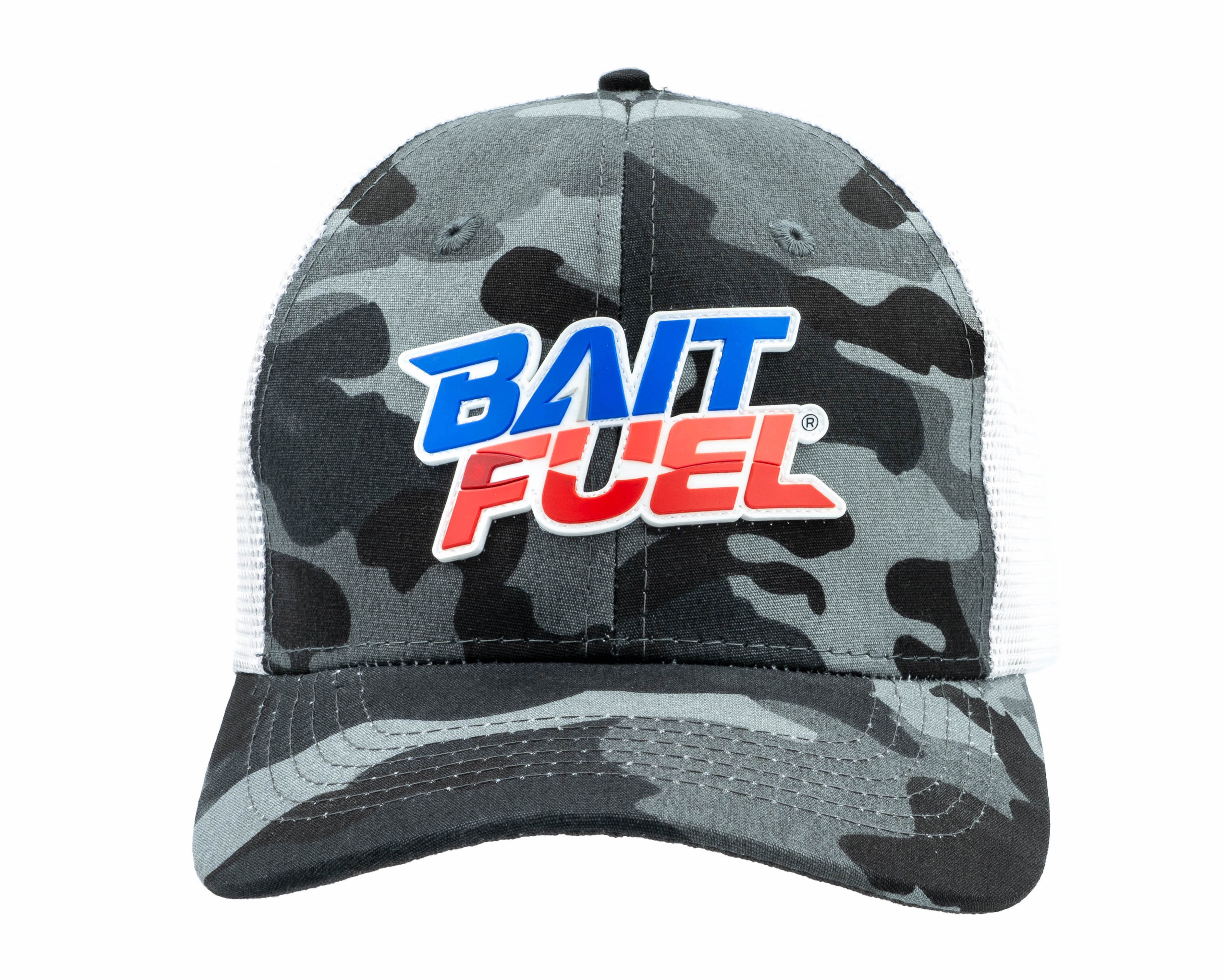 BaitFuel Grey Camo Vinyl Patch Hat