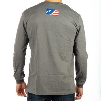 Halo Fishing  LS Shirt - Grey